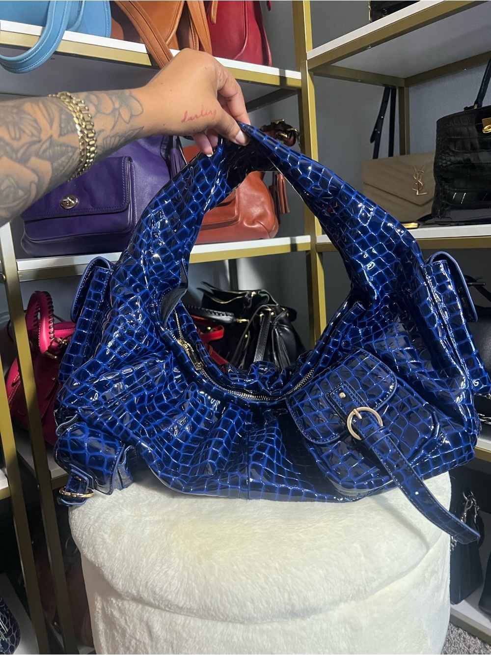 Parallel X Betty Bag in Croc Blue